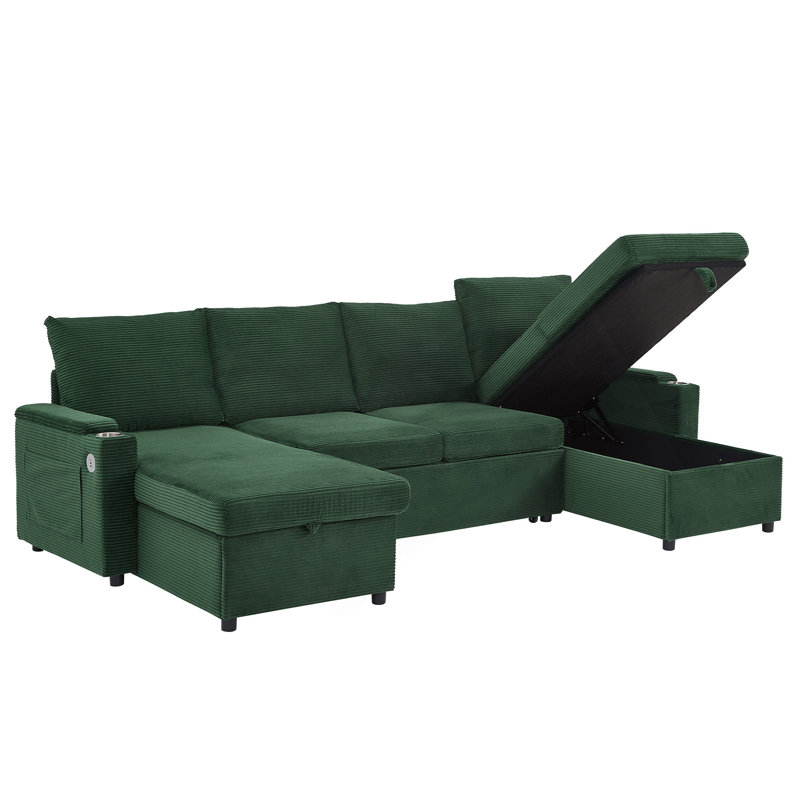 Convertible U-Shaped Sectional Sofa Bed