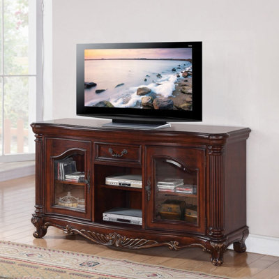 Wellington 2-Door Rectangular TV Stand in Brown Cherry