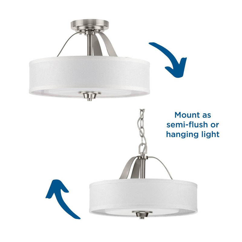 Annon 2 - Light Drum Pendant, Brushed Nickel