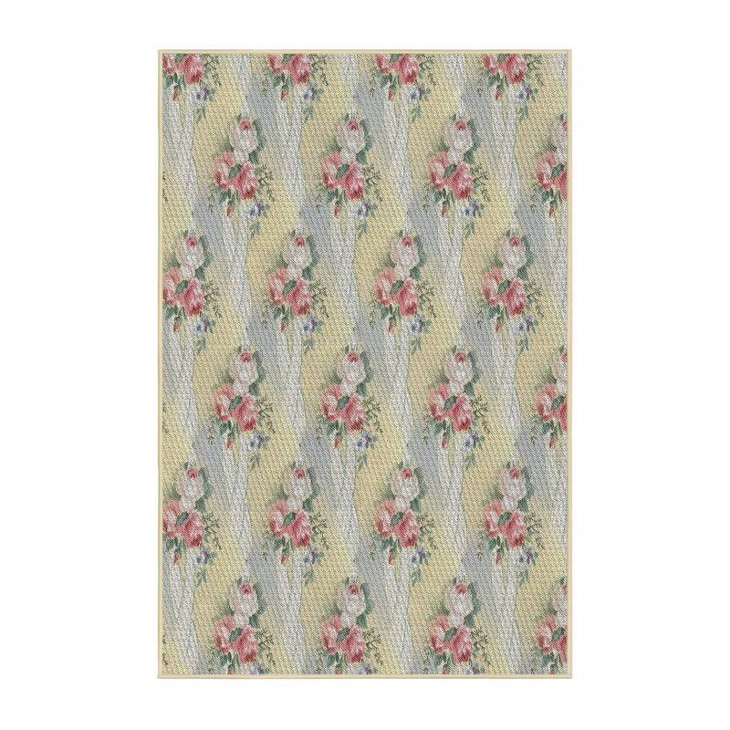 Tapis rouge à motif floral Lilly-Grace, Rectangle 5 pi x 7 pi