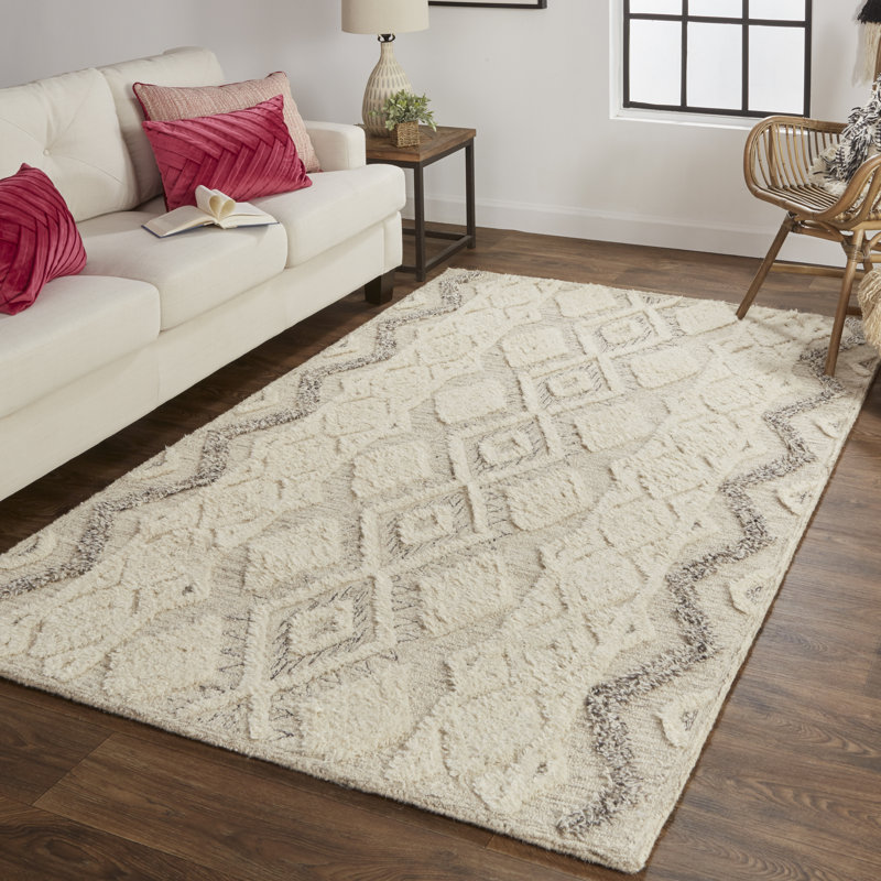 Saint Lucia Wool Geometric Area Rug, Rectangle 5' x 8'