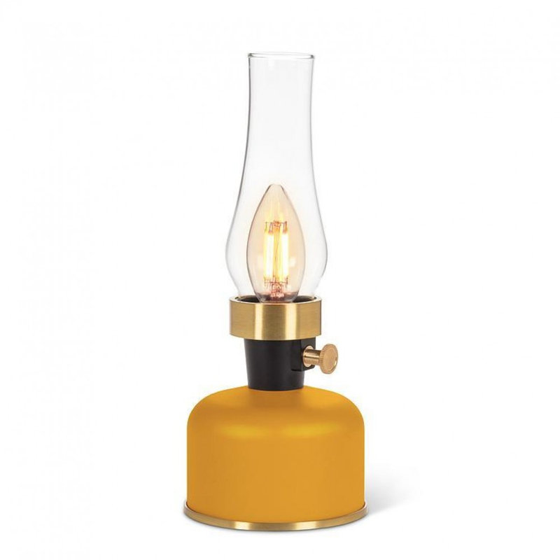 Led avec lampe de cheminée, Ochre, 10.5" H x 4" W x 4" D