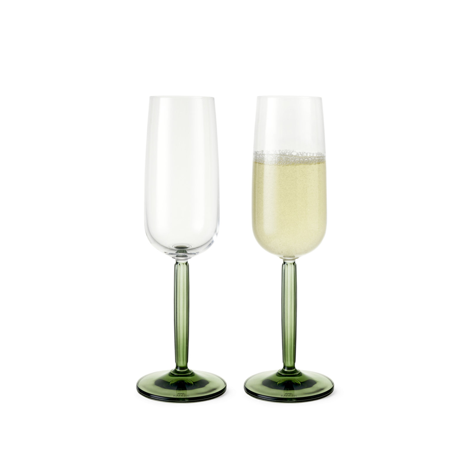 Hammershoi Champagne Glass, Green