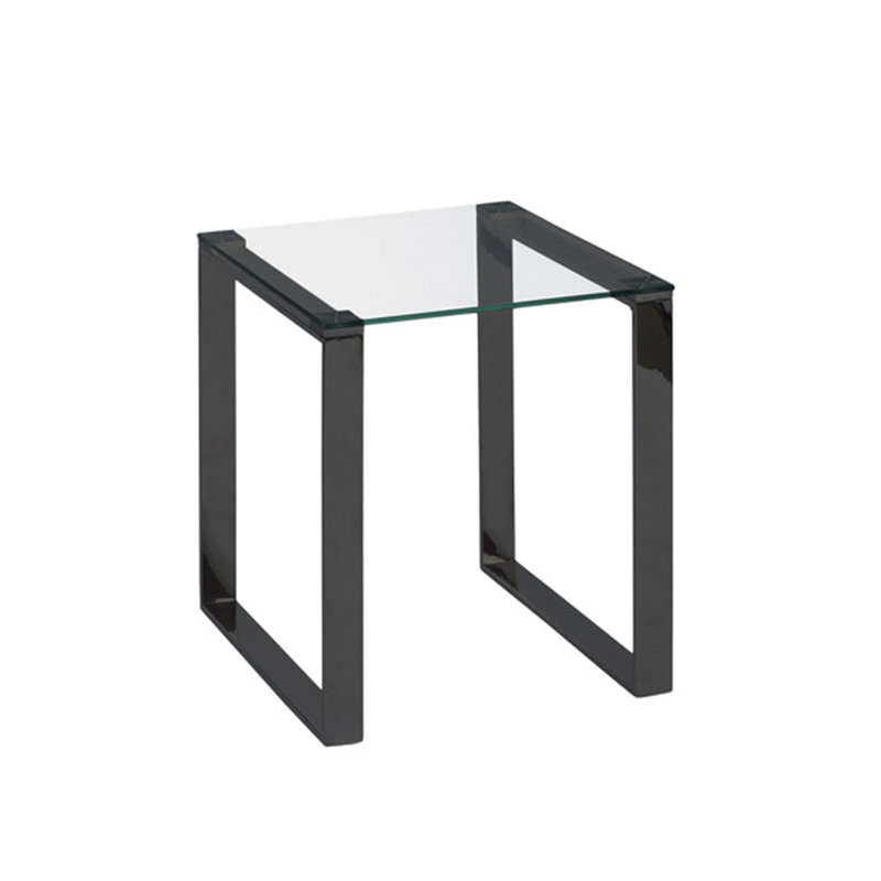Mgrdich Glass Top End Table, Black