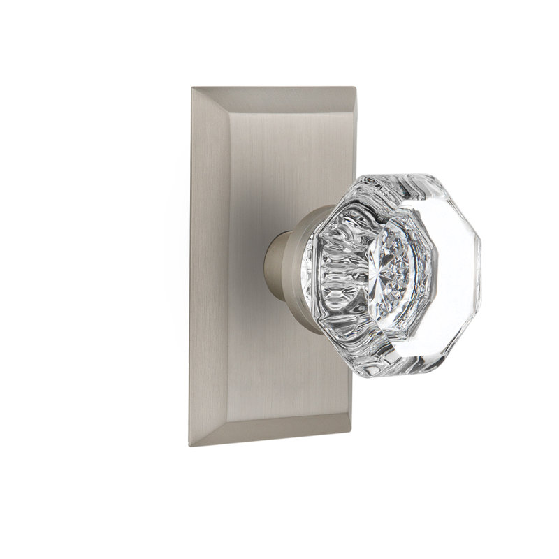 Studio Plate with Waldorf Door Knob, Satin Nickel, 2-3/8”