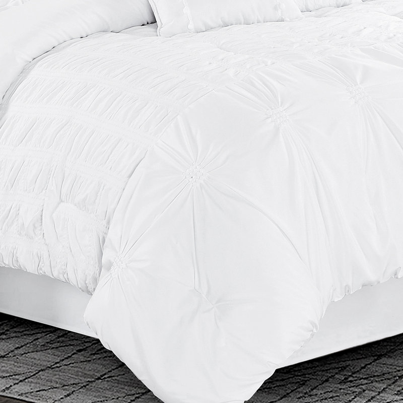Ensemble d'édredon 7 pièces JML, ensemble d'édredon en duvet respirant et doux, Grand lit, Blanc