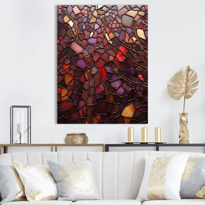 Mosaic Melt Mulberry - Abstract Canvas Print