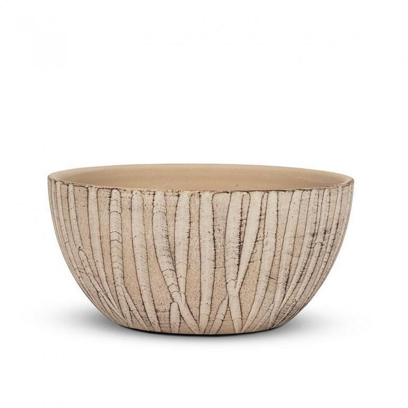 Cache-pot en terre cuite Ancona, H 4,5 po x l 9 po x P 9 po