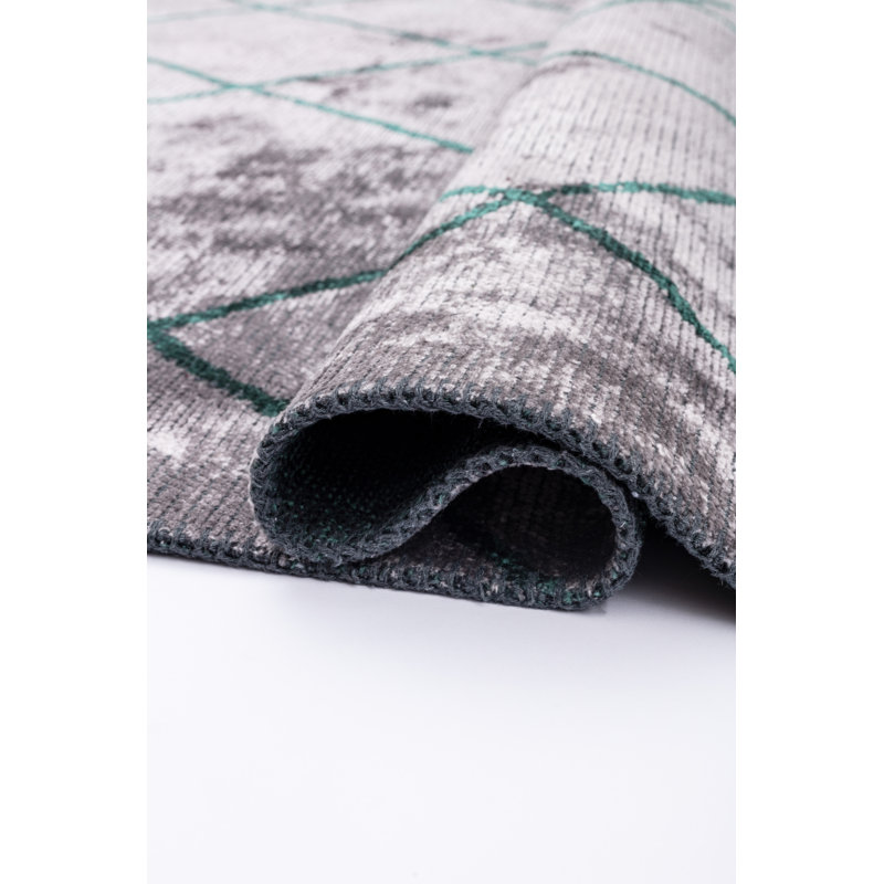 Rapture Green/Gray Geometric Luxury Area Rug, Rectangle 7'10" x 9'10"