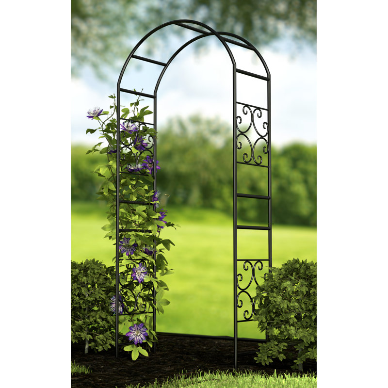 Portglenone 99cm W x 38cm D Steel Arbour in Black