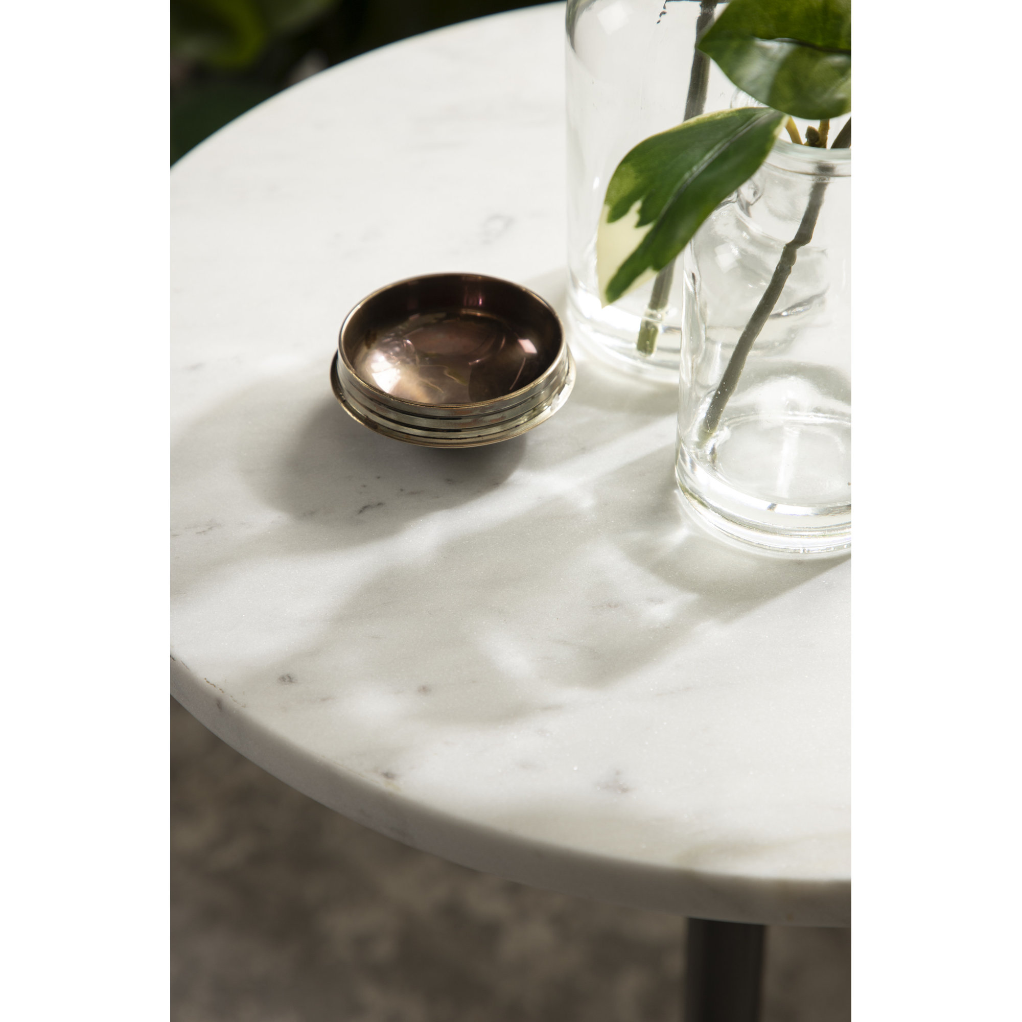Cemil End Table, 23.25" H x 14" W x 14" D, Pewter, White