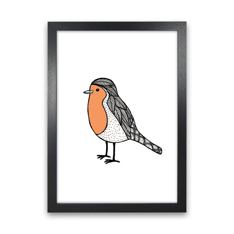Robin Final by Carissa Tanton - Print, 46cm H x 34cm W x 3cm D, Black Framed
