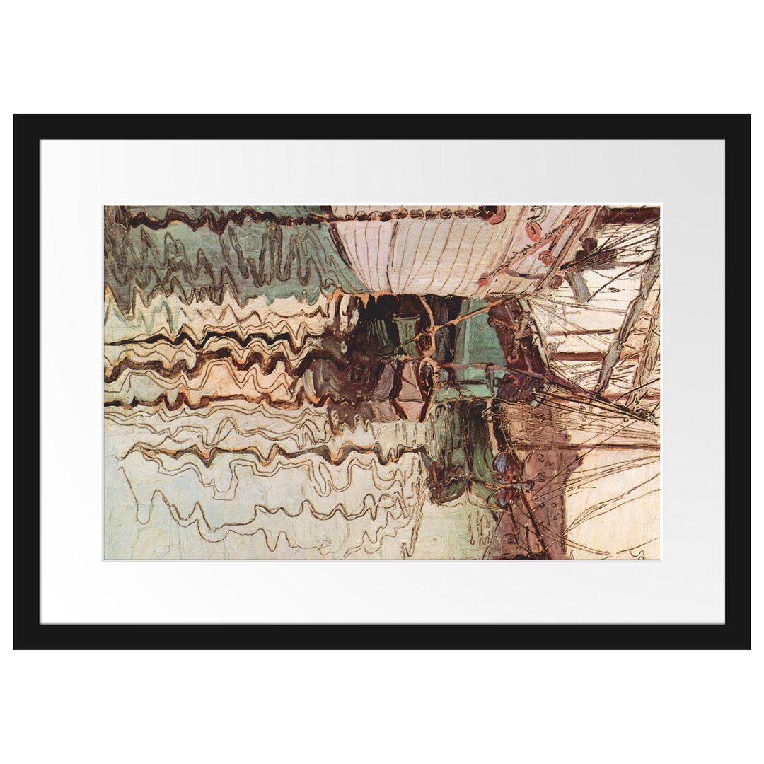 Gerahmter Kunstdruck Sailing Ships in Wave Moving Water von Egon Schiele