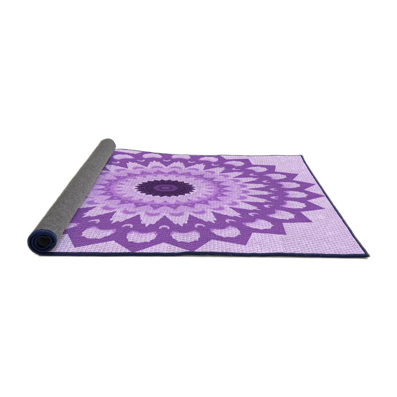 Tapis mauve en laine, Rond 8 pi