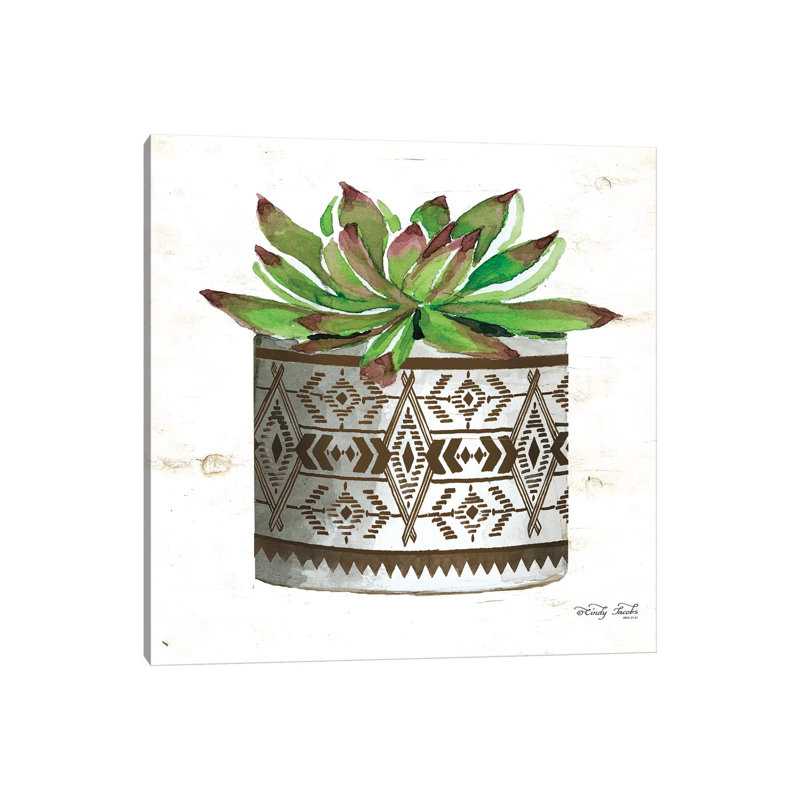Mud Cloth Vase VI by Cindy Jacobs - Print on Canvas, Wrapped Canvas, 66.04cm H x 66.04cm W x 3.81cm D