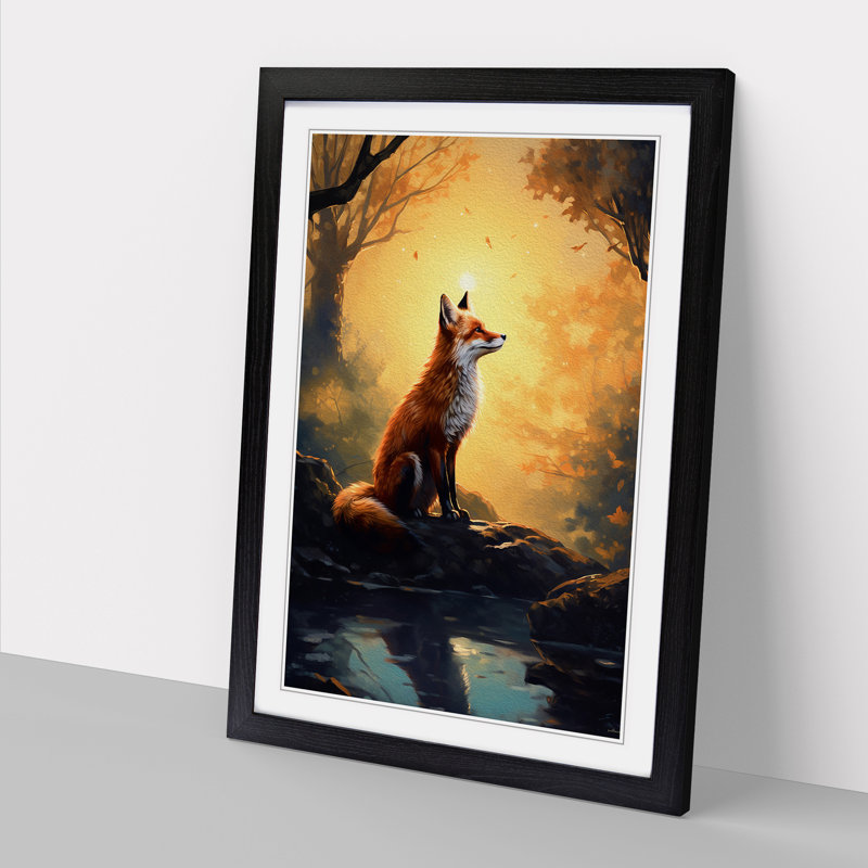 Single Picture Frame Print on Wood, 34cm H x 25cm W, Black Framed
