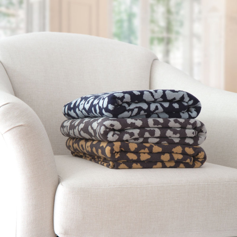 Knitted Throw Blanket, Charcoal