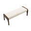 Long banc rembourré, banc de salle à manger moderne avec tissu en chenille doux et pieds en bois d'hévéa, chenille-350703630