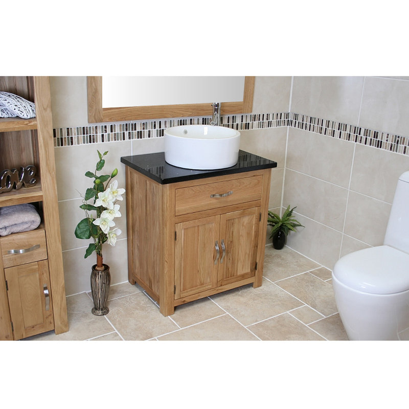 Ciera 751mm Single Bathroom Vanity with Vessel Ceramic Basin, Black