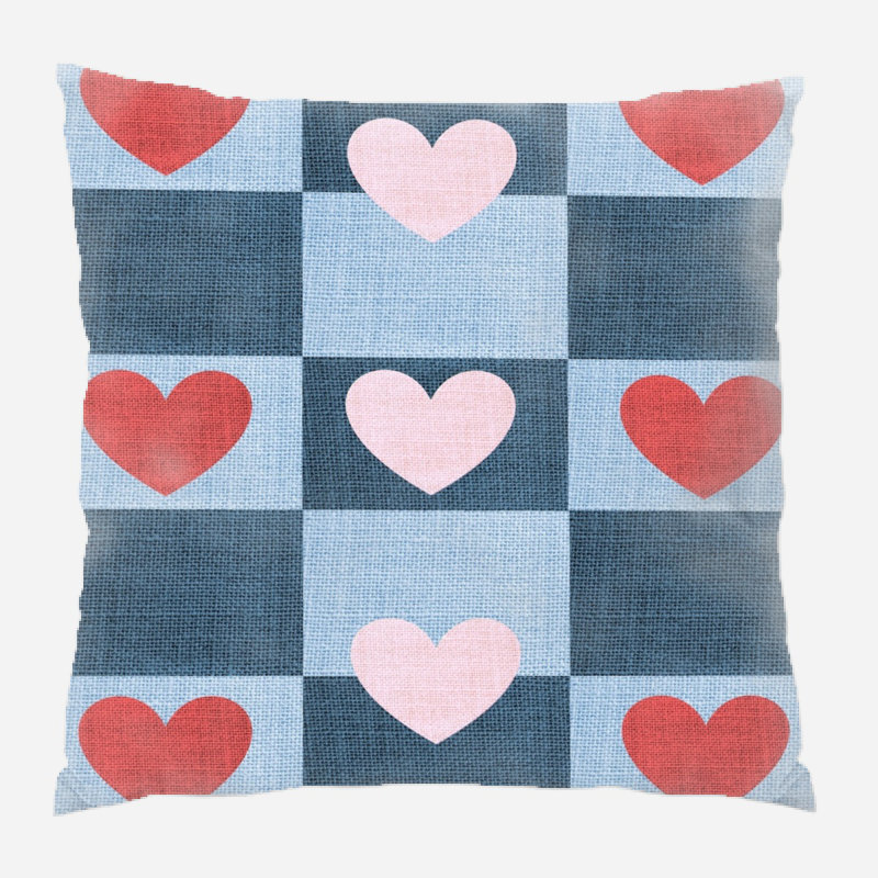 Fabric Geometric Microsuede Reversible Throw Pillow