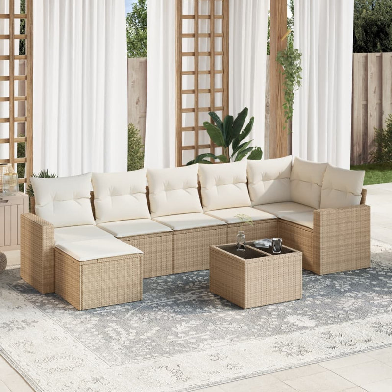 Ensemble de canapé de patio réglable 8 pièces Vidaxl