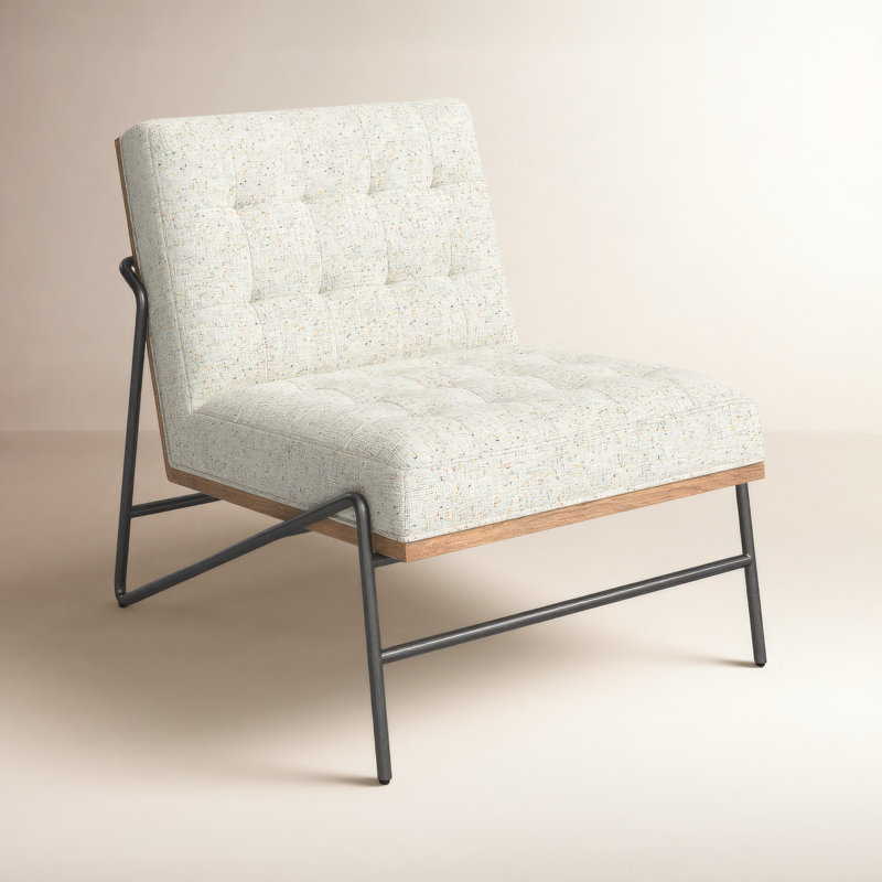 Wharton Upholstered Accent Chair, Brown, White