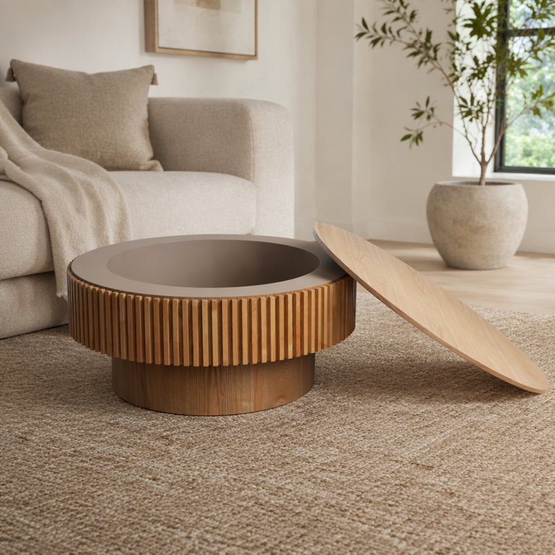 Table basse 31,5 po, Bois naturel