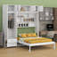 Lit escamotable mural avec armoire supérieure, tablettes et garde-robe, lit pliable peu encombrant-50713007