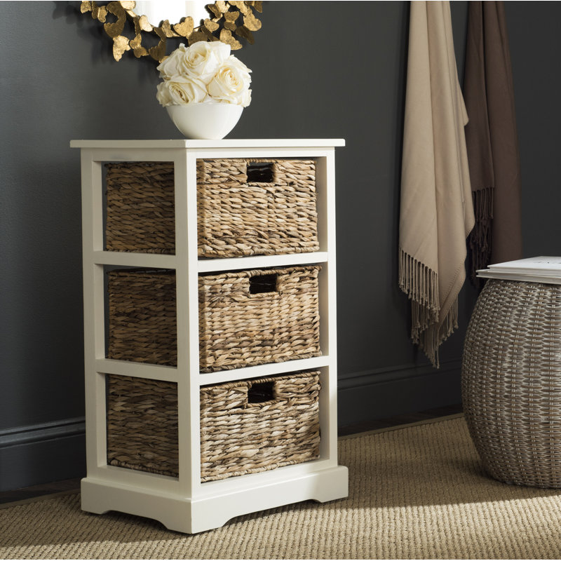 South Gate Ridge Solid Wood 43cm W 3 - Drawer Chest of Drawers, Distressed White