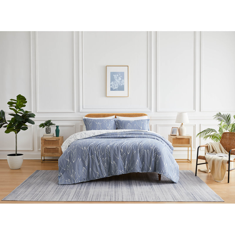Ensemble d'édredon réversible surdimensionné Vilano Choice avec taies décoratives assorties, Bleu