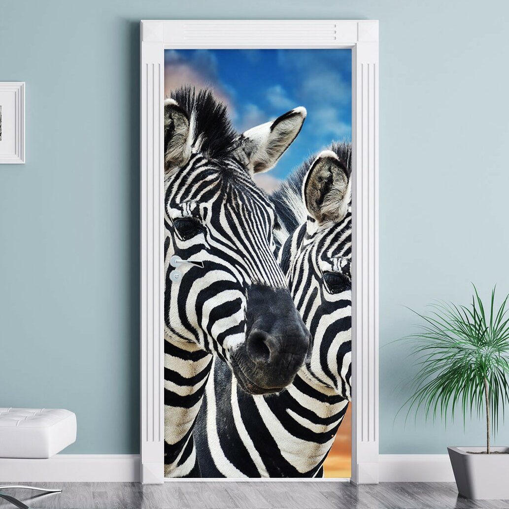 Türaufkleber Zebra Pärchen