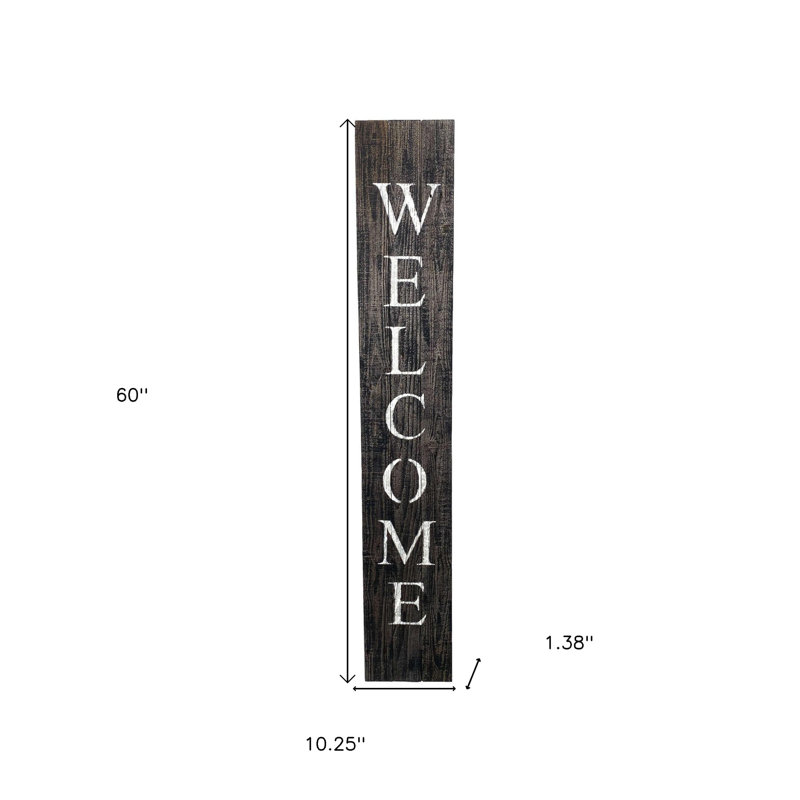 Décoration murale Welcome, Noir rustique / blanc