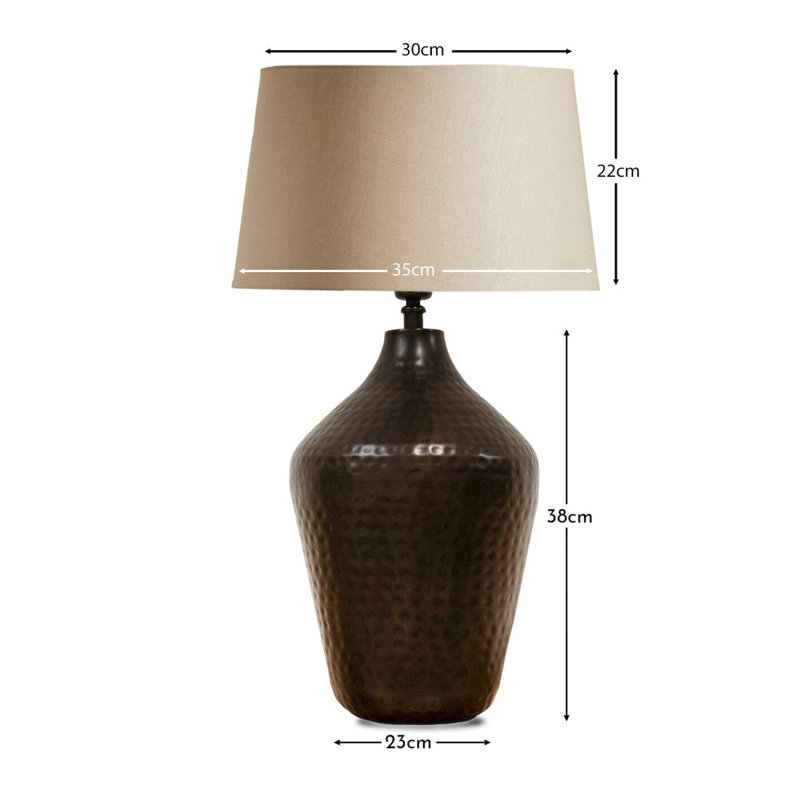 Adoram Table Lamp, Black Bronze, Taupe
