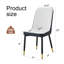  Chaises de salle à manger en polyuréthane bicolore avec pieds noirs et détails dorés, ensemble moderne de 4 épissures pour un usage domestique, blanc et noir-1143859567