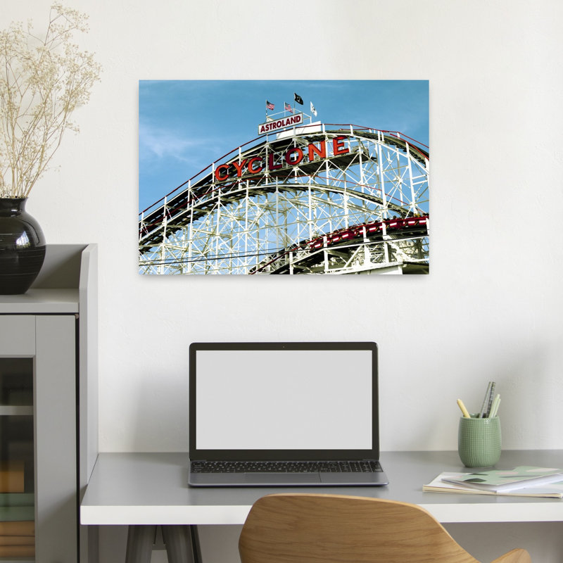 Rollercoaster The Cyclone Rollercoaster Astroland Coney Island Brooklyn New York City New York State USA 1 Piece Wrapped Canvas Wall Art