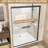 48" W X 72" Hdouble Sliding Shower Doormatte Black Aluminumclear Tempered Glassanti-Shatter Filmcorrosion-Resistantadjustable Widthbathroom Use Double Door Wide High, Matte Aluminum Frame, 1/4"  6Mm