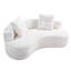 Canapé 3 places Cloud (202 cm), sans ossature, blanc crème, tissu bouclé, mousse et ressorts, aucun assemblage requis, idéal pour les petits espaces.