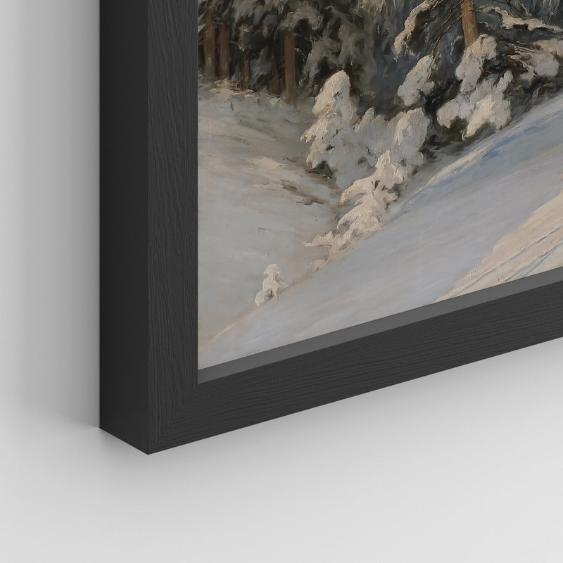 " Pine Covered With Snow ", 10" H x 8" W, Black