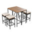 Table de bar 5 pièces et 4 tabourets avec coussins pour l'extérieur