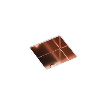 Badeloft 15.75" x 15.75" Stainless Steel Undermount Bathroom Sink ES-UB-02-BRG in Brushed Rose Gold