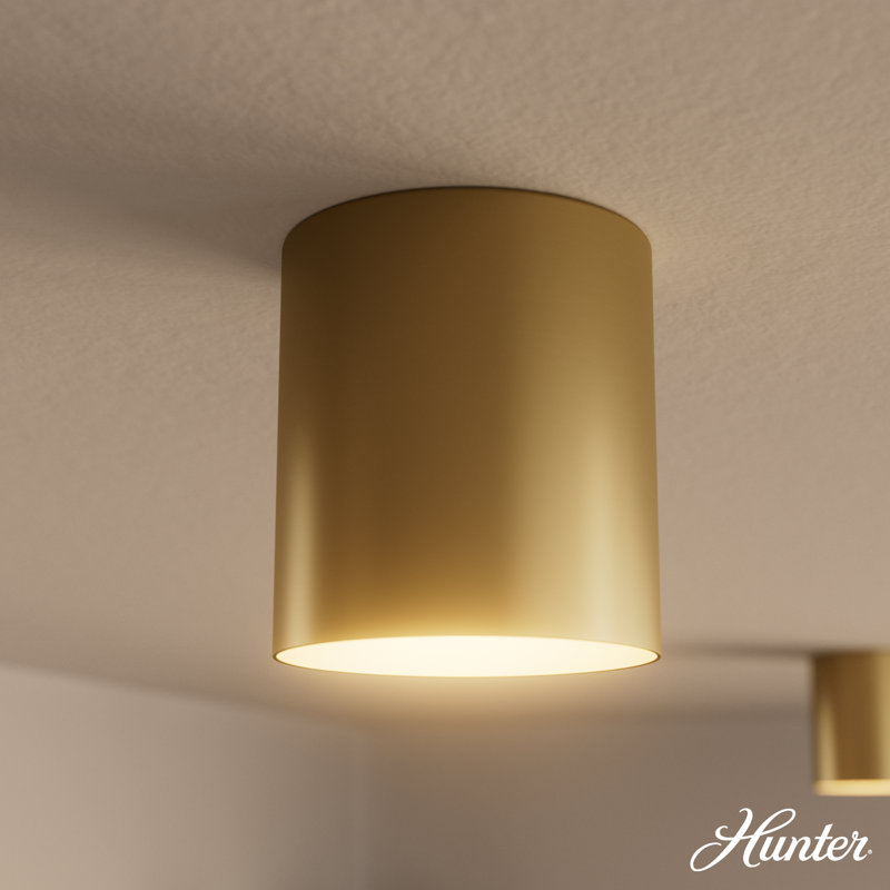 Luxe Gold Small Drum LED Flush Mount Ceiling Light