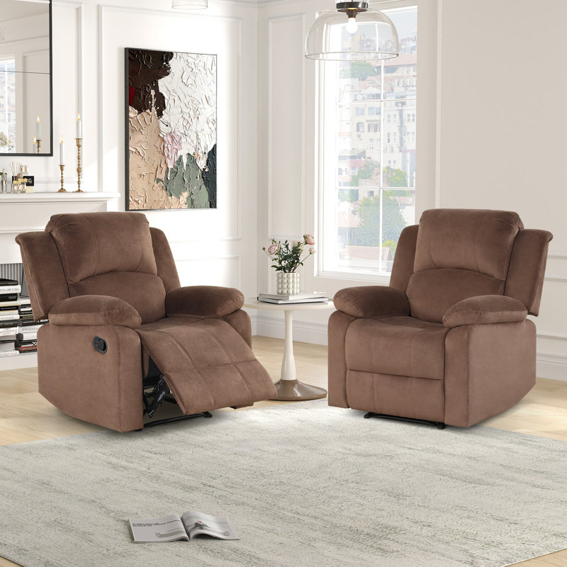 Fauteuil inclinable en microfibre l 34,8 po, Brun