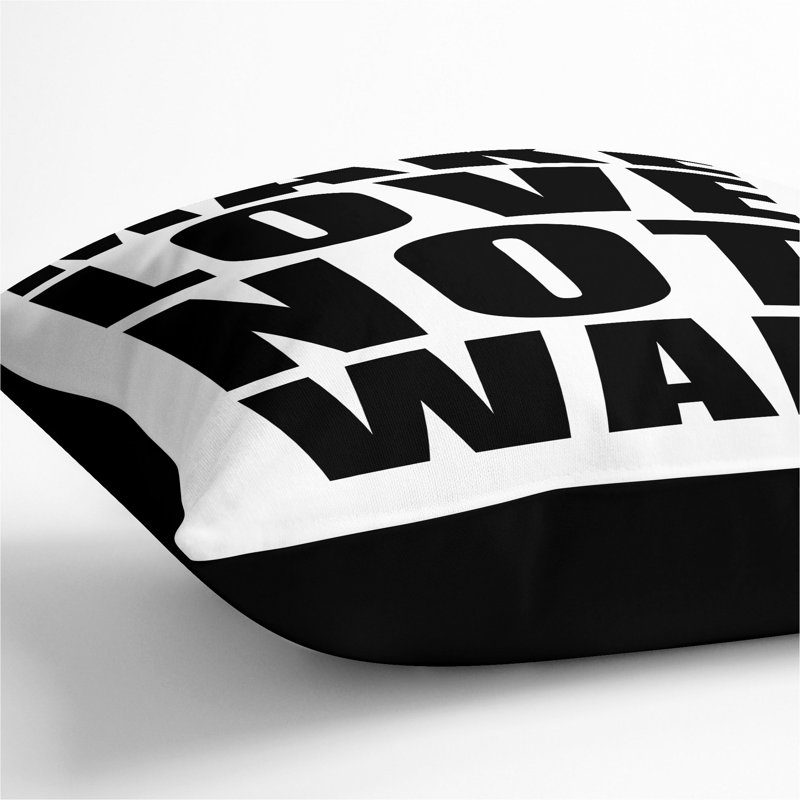 Square Cushion, Black, 55cm H x 55cm W x 20cm D
