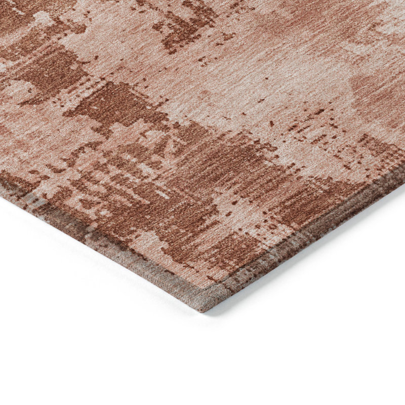Paprika Abstract Synthetic Washable Rectangular Area Rug 2'6" x 3'10"