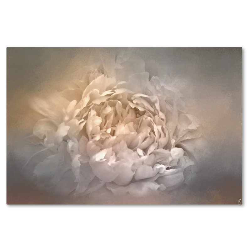 Blushing Silver and Gold Peony Canvas Landscape Art