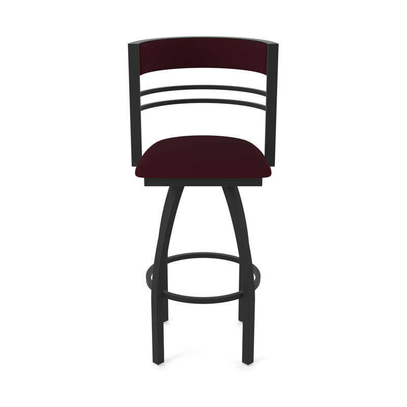 Hunter Swivel Stool, Black Wrinkle, Vinyle - Canter Bordeaux, Tabouret de bar (siège d'une hauteur de 30 po)