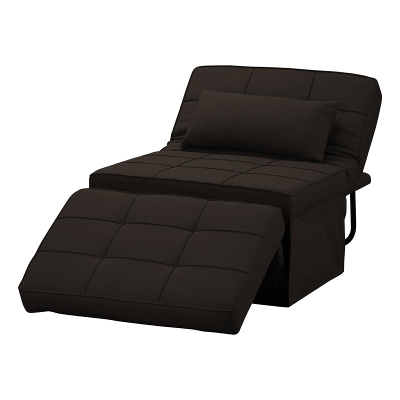 Upholstered Accent Chair, Dark Brown Cotton Blend