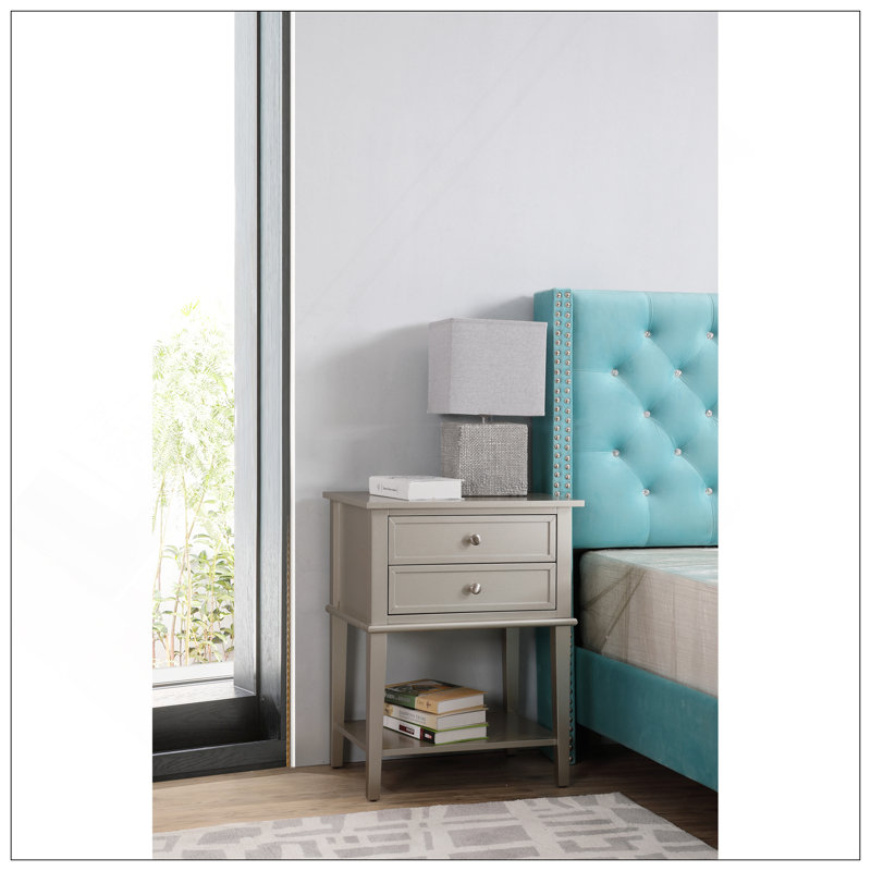 Stylish Nightstand, Champagne