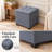 15.3" Square Linen Upholstered Storage Ottoman for Living Room-1413643936