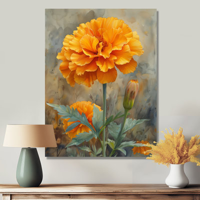 Yellow Green Morning Sun Marigold I - Marigold Wall Art Print